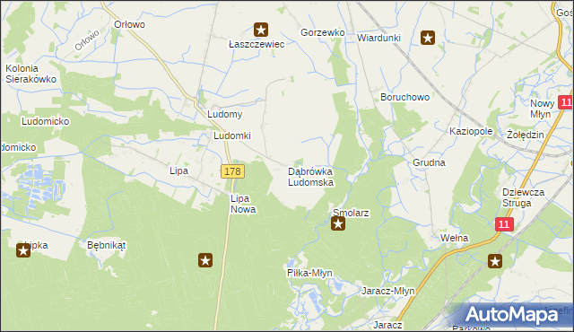 mapa Dąbrówka Ludomska, Dąbrówka Ludomska na mapie Targeo