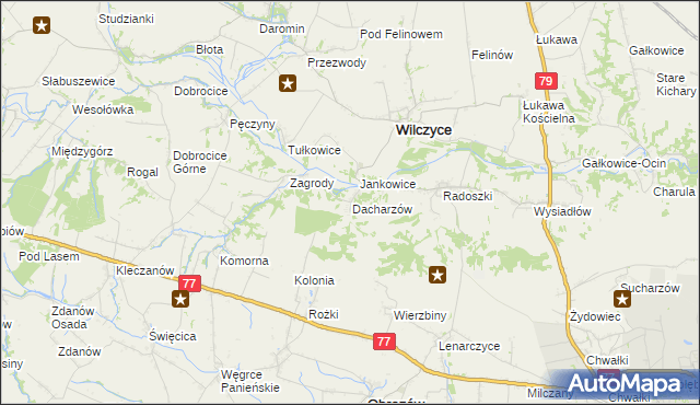 mapa Dacharzów, Dacharzów na mapie Targeo