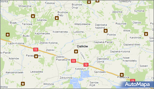 mapa Dalików, Dalików na mapie Targeo