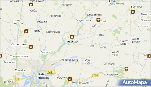 mapa Dańków gmina Biała Rawska, Dańków gmina Biała Rawska na mapie Targeo