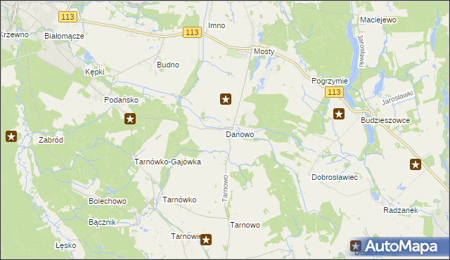 mapa Danowo gmina Goleniów, Danowo gmina Goleniów na mapie Targeo