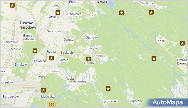 mapa Dębiaki, Dębiaki na mapie Targeo