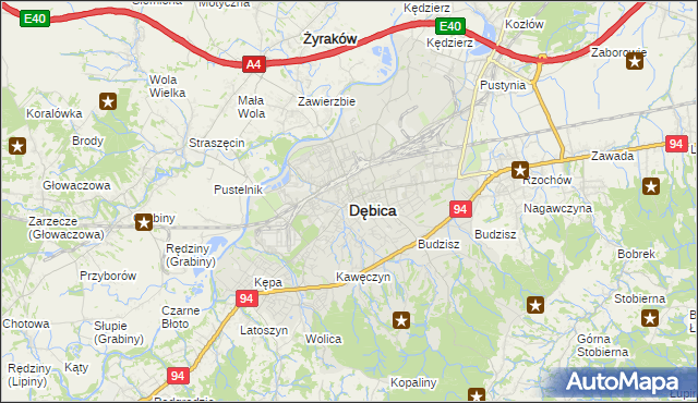 mapa Dębicy, Dębica na mapie Targeo