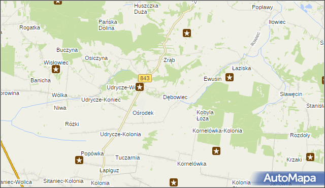 mapa Dębowiec gmina Skierbieszów, Dębowiec gmina Skierbieszów na mapie Targeo