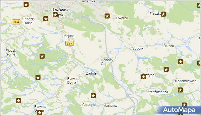 mapa Dębowy Gaj, Dębowy Gaj na mapie Targeo