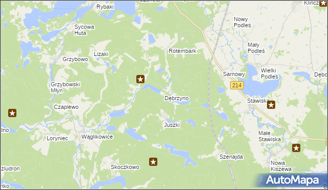 mapa Dębrzyno, Dębrzyno na mapie Targeo