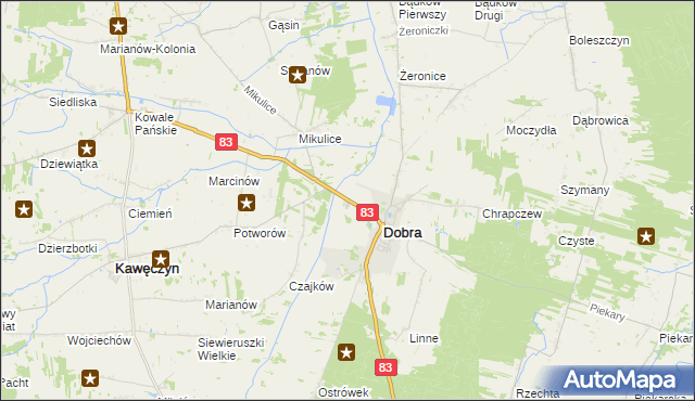 mapa Długa Wieś gmina Dobra, Długa Wieś gmina Dobra na mapie Targeo