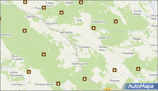 mapa Dłutówka, Dłutówka na mapie Targeo