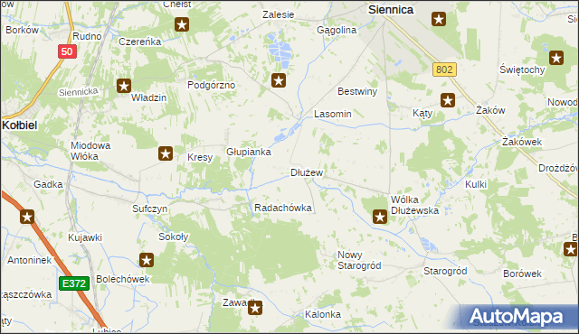 mapa Dłużew, Dłużew na mapie Targeo