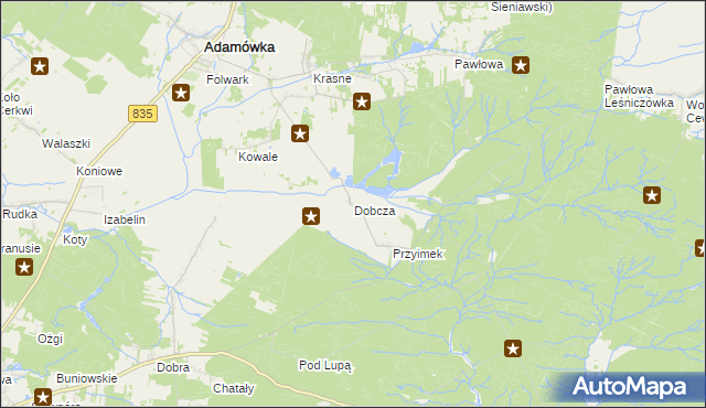 mapa Dobcza, Dobcza na mapie Targeo