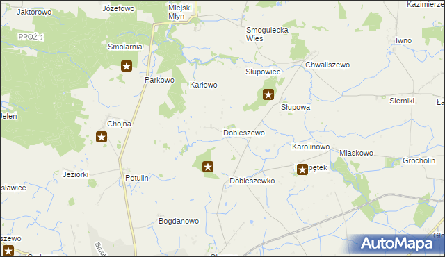 mapa Dobieszewo gmina Kcynia, Dobieszewo gmina Kcynia na mapie Targeo