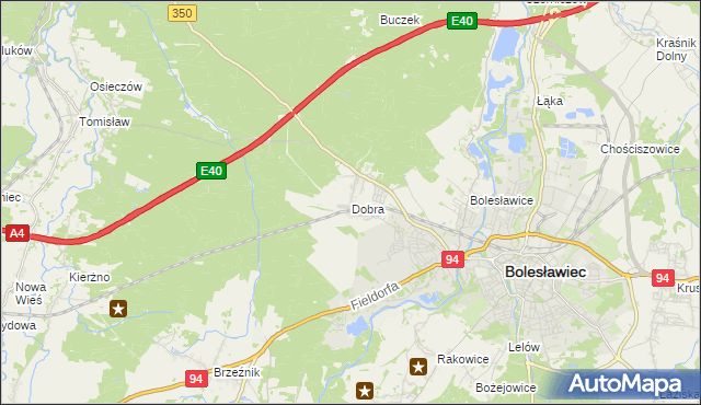 mapa Dobra gmina Bolesławiec, Dobra gmina Bolesławiec na mapie Targeo