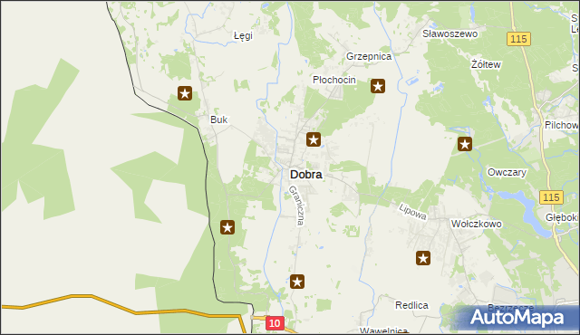 mapa Dobra gmina Dobra (Szczecińska), Dobra gmina Dobra (Szczecińska) na mapie Targeo