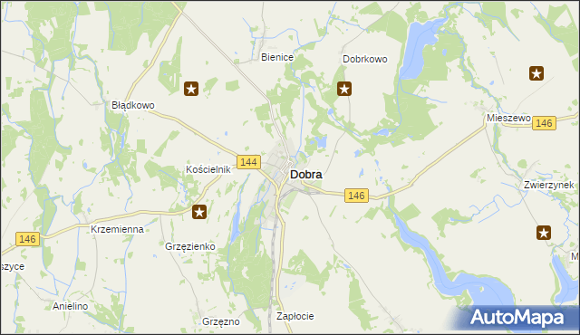 mapa Dobra powiat łobeski, Dobra powiat łobeski na mapie Targeo