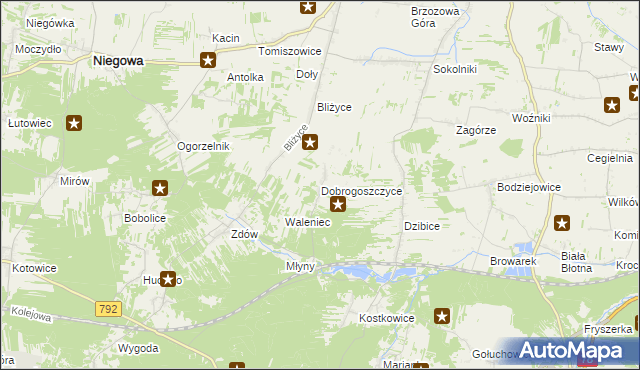 mapa Dobrogoszczyce, Dobrogoszczyce na mapie Targeo