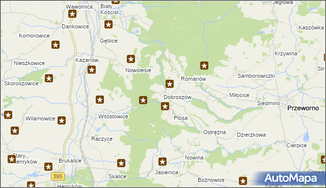 mapa Dobroszów gmina Przeworno, Dobroszów gmina Przeworno na mapie Targeo