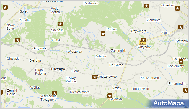 mapa Dobrów gmina Tuczępy, Dobrów gmina Tuczępy na mapie Targeo