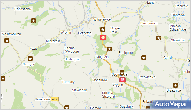 mapa Dolędzin, Dolędzin na mapie Targeo