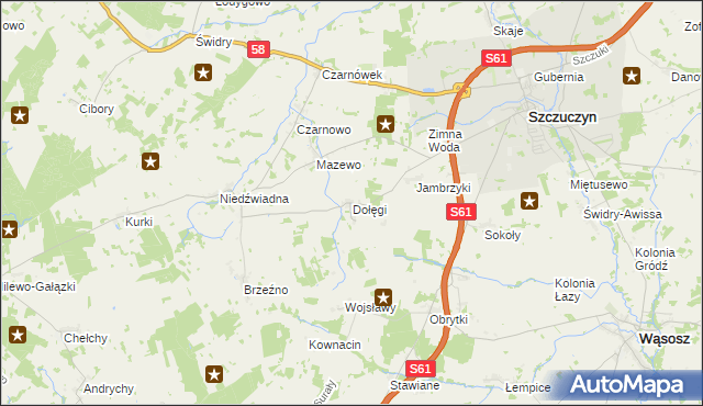 mapa Dołęgi, Dołęgi na mapie Targeo