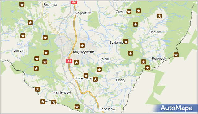 mapa Dolnik gmina Międzylesie, Dolnik gmina Międzylesie na mapie Targeo