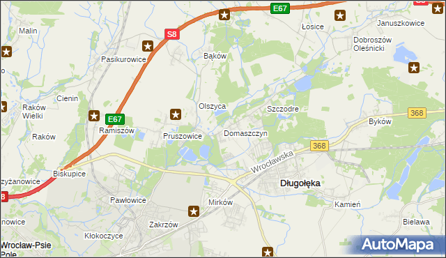 mapa Domaszczyn, Domaszczyn na mapie Targeo