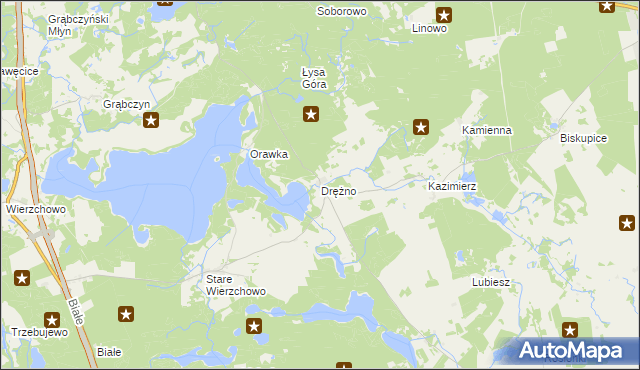 mapa Drężno, Drężno na mapie Targeo