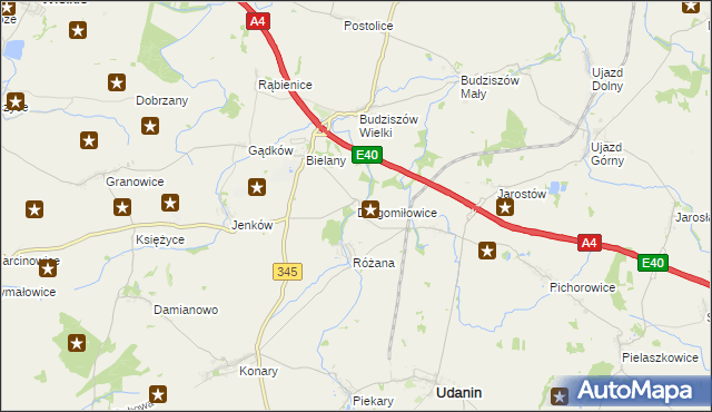 mapa Drogomiłowice, Drogomiłowice na mapie Targeo