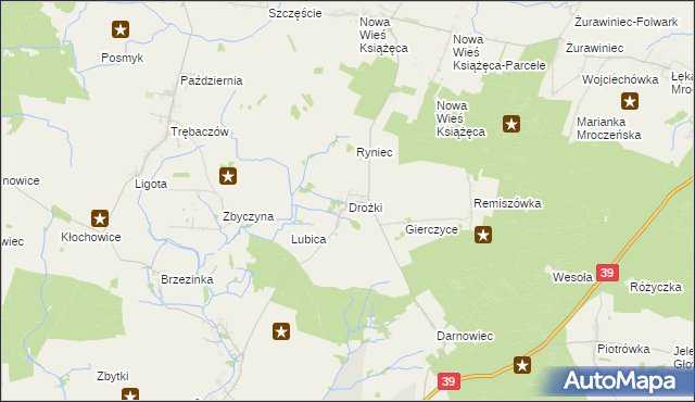 mapa Drożki, Drożki na mapie Targeo