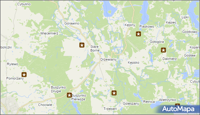 mapa Drzewiany, Drzewiany na mapie Targeo
