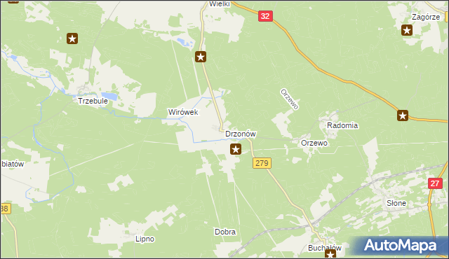 mapa Drzonów, Drzonów na mapie Targeo