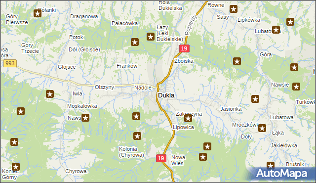 mapa Dukla, Dukla na mapie Targeo