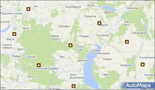 mapa Duży Las gmina Przytyk, Duży Las gmina Przytyk na mapie Targeo