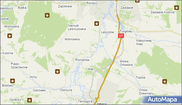 mapa Dworzyska gmina Izbica, Dworzyska gmina Izbica na mapie Targeo