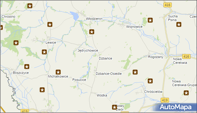 mapa Dzbańce, Dzbańce na mapie Targeo