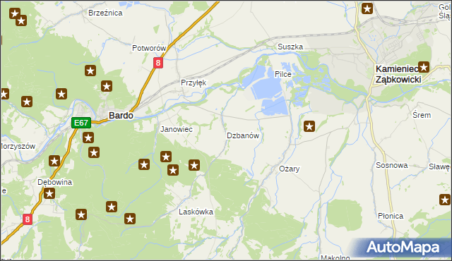 mapa Dzbanów, Dzbanów na mapie Targeo