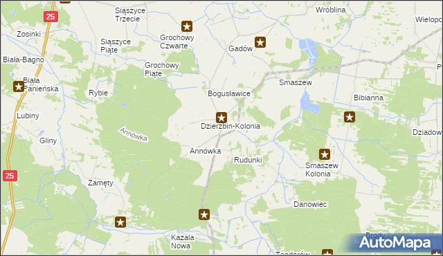 mapa Dzierzbin, Dzierzbin na mapie Targeo