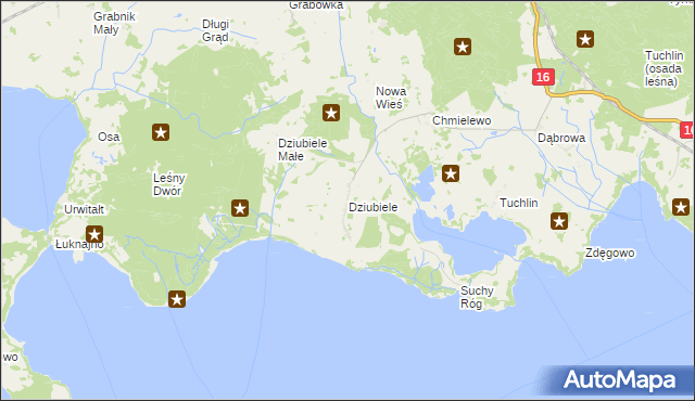 mapa Dziubiele, Dziubiele na mapie Targeo