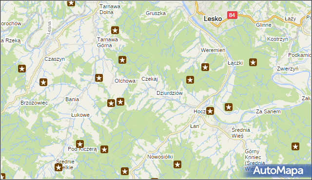 mapa Dziurdziów, Dziurdziów na mapie Targeo