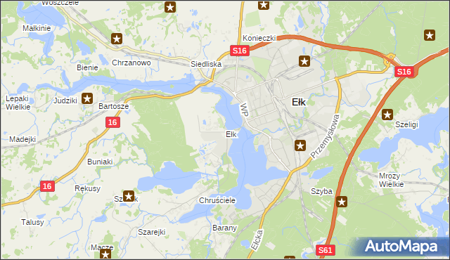 mapa Ełk powiat ełcki, Ełk powiat ełcki na mapie Targeo