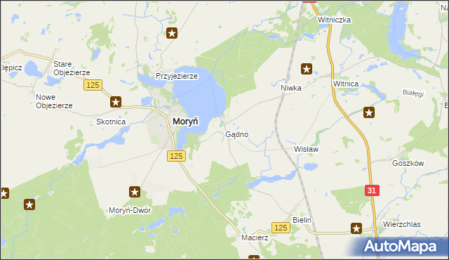 mapa Gądno, Gądno na mapie Targeo