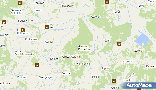 mapa Gajówka Florianów, Gajówka Florianów na mapie Targeo