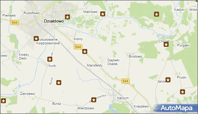 mapa Gajówki, Gajówki na mapie Targeo