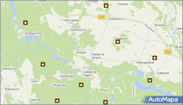 mapa Gałąźnia Wielka, Gałąźnia Wielka na mapie Targeo