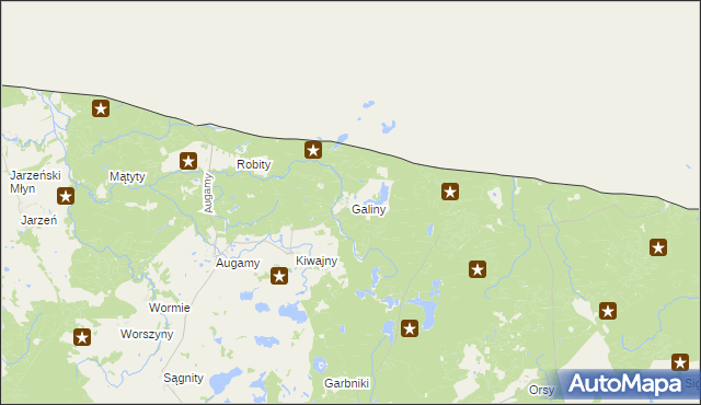 mapa Galiny gmina Górowo Iławeckie, Galiny gmina Górowo Iławeckie na mapie Targeo