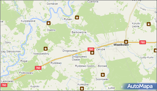 mapa Gałkówka gmina Miastkowo, Gałkówka gmina Miastkowo na mapie Targeo