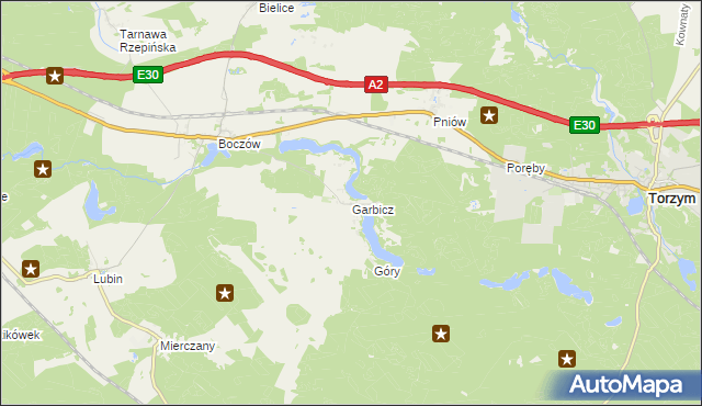 mapa Garbicz, Garbicz na mapie Targeo