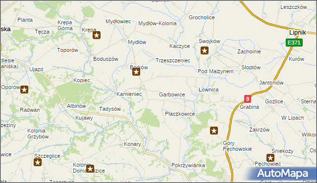 mapa Garbowice, Garbowice na mapie Targeo