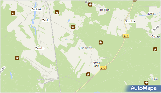 mapa Garbowo gmina Wierzchowo, Garbowo gmina Wierzchowo na mapie Targeo