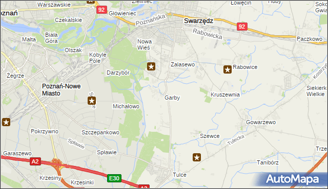 mapa Garby gmina Swarzędz, Garby gmina Swarzędz na mapie Targeo