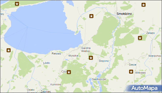 mapa Gardna Wielka, Gardna Wielka na mapie Targeo